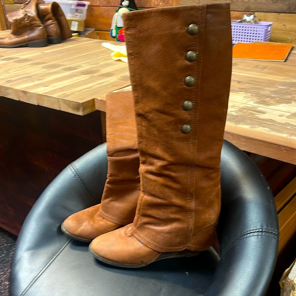 Vince Camuto Military Style Leather Boots